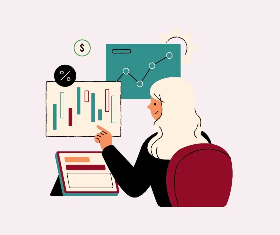 Kvinna som räknar på ett företagslån 