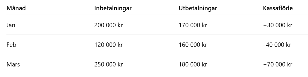 Exempel kassaflöde