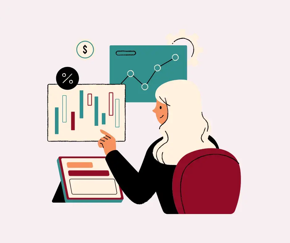 Kvinna som räknar på ett företagslån 